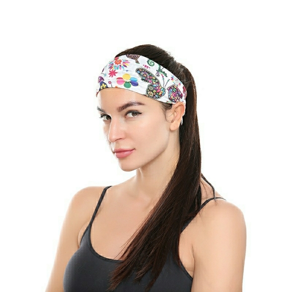 3/$24 Butterfly Print Wide Headband - Picture 4 of 7